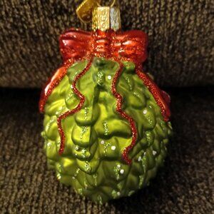 Mistletoe Glass Christmas Tree Ornament